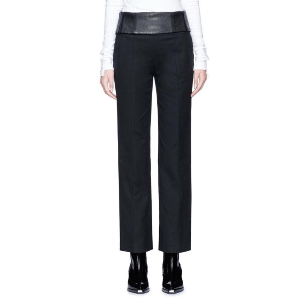 Helmut Lang Foldover Leather Corset Pant